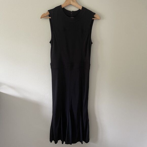 TORY BURCH AUBREY BLACK MIDI DRESS Wedding Guest Cocktail - Picture 5 of 10